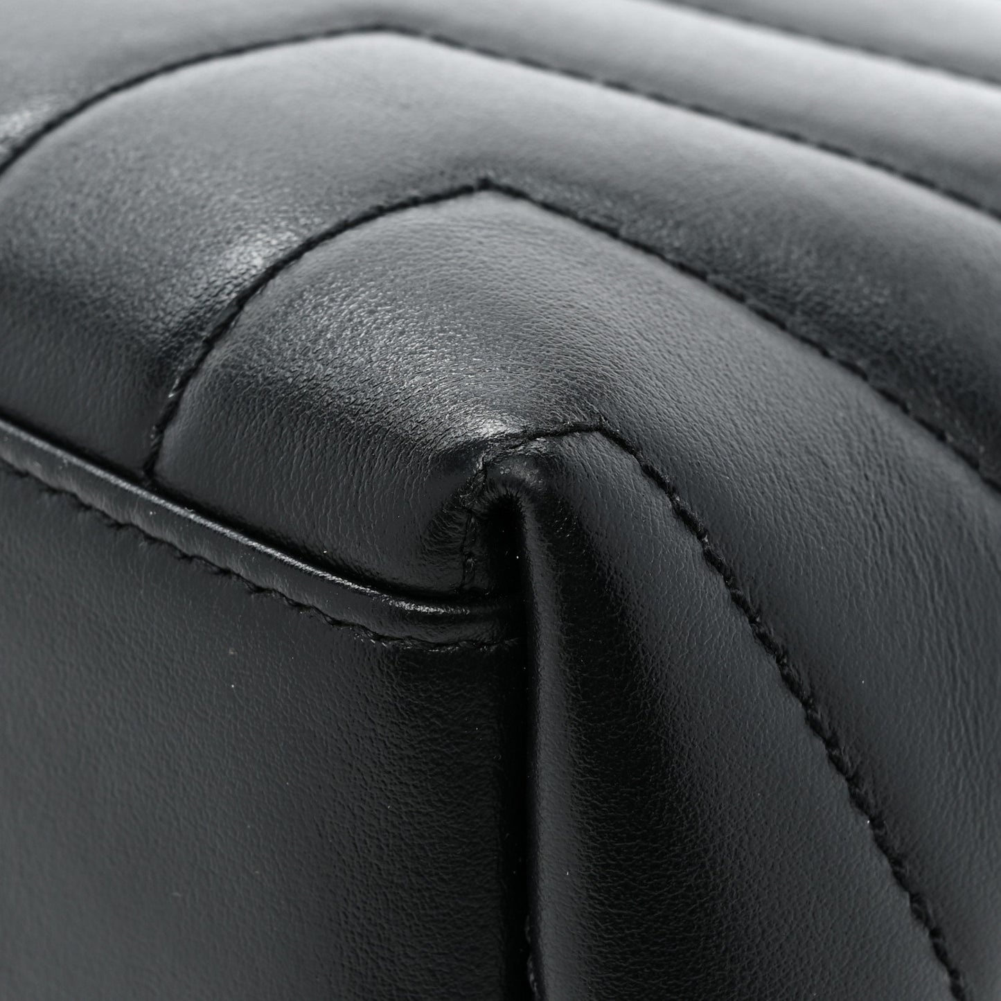 Calfskin Y Quilted Monogram Monochrome Small Loulou Chain Satchel Black