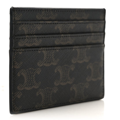 Celine Triomphe Canvas Triomphe Card Holder Tan 3 of 8