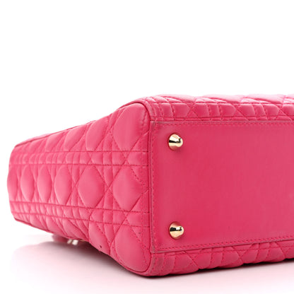 Christian Dior Lambskin Cannage Large Lady Dior Fuchsia 9 of 21