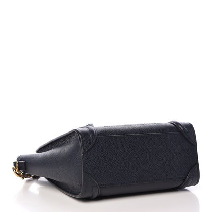 Celine Drummed Calfskin Nano Luggage Midnight 4 of 12