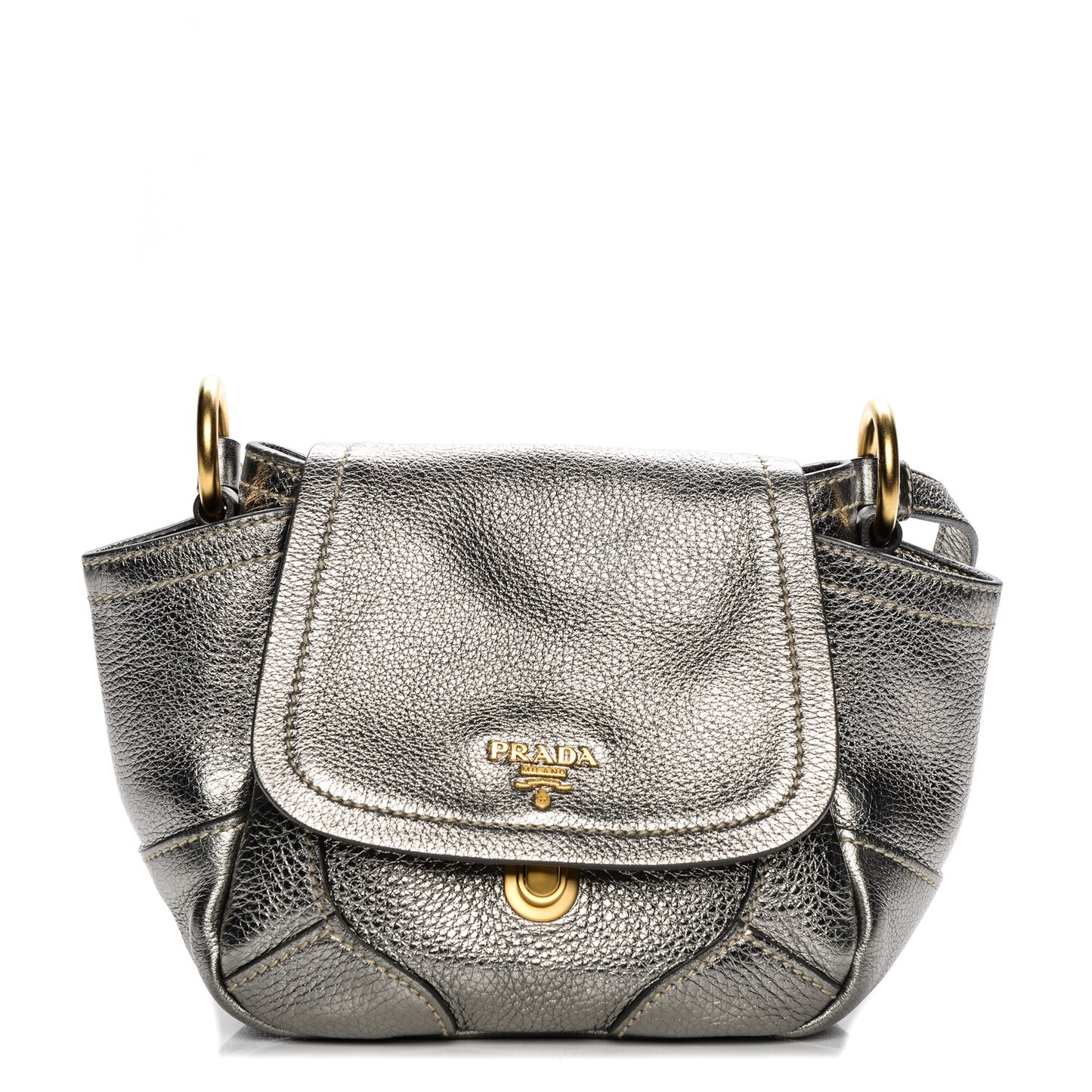 Vitello Daino Crossbody Bag Acciaio