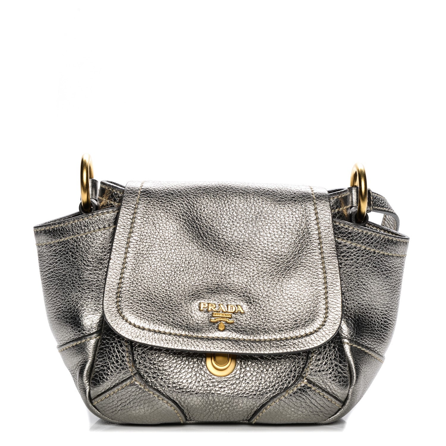 Prada Vitello Daino Crossbody Bag Acciaio 1 of 7