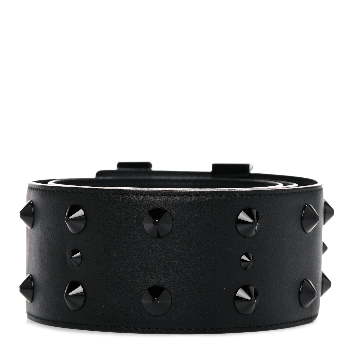 Louis Vuitton Calfskin LV Initiales Clous Belt 85 34 Black 2 of 4