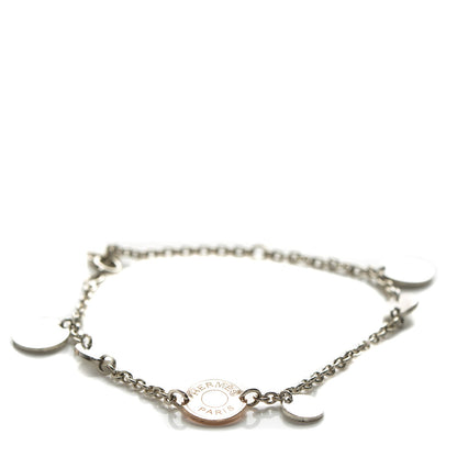 Hermes Sterling Silver 18K Rose Gold Confettis Bracelet 1 of 5