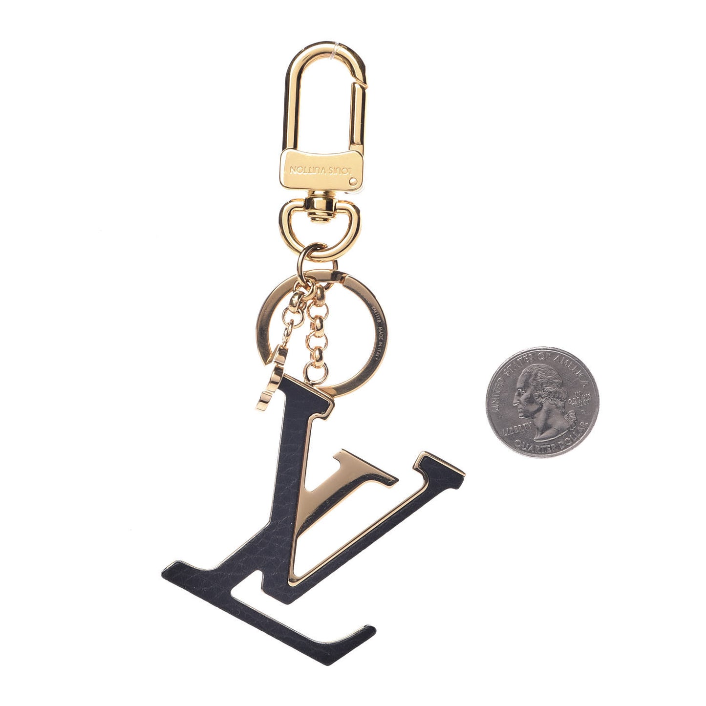 Metal Taurillon LV Capucines Bag Charm Key Holder Black