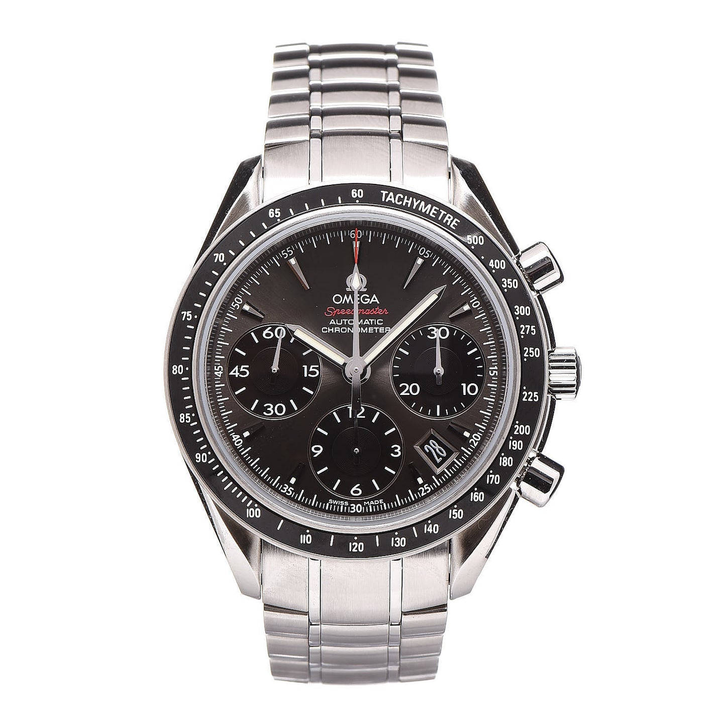 Stainless Steel 40mm Speedmaster Date Chronograph Automatic Watch Grey 323.30.40.40.06.001