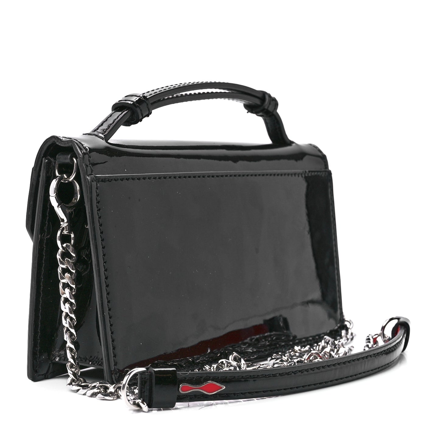 Patent Calfskin Mini Elisa Baguette Black