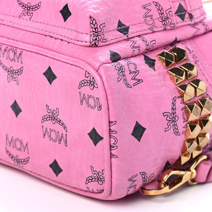 MCM Visetos Side Stud X-Mini Stark Bebe Boo Backpack Pink 9 of 9