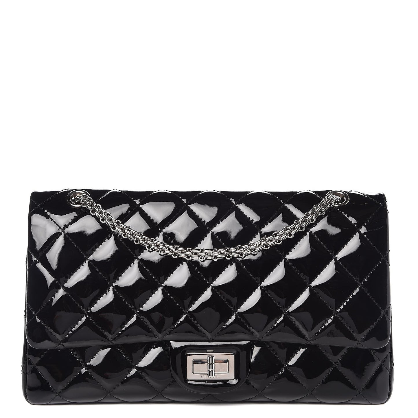 Patent Quilted 2.55 Reissue 227 Flap Black