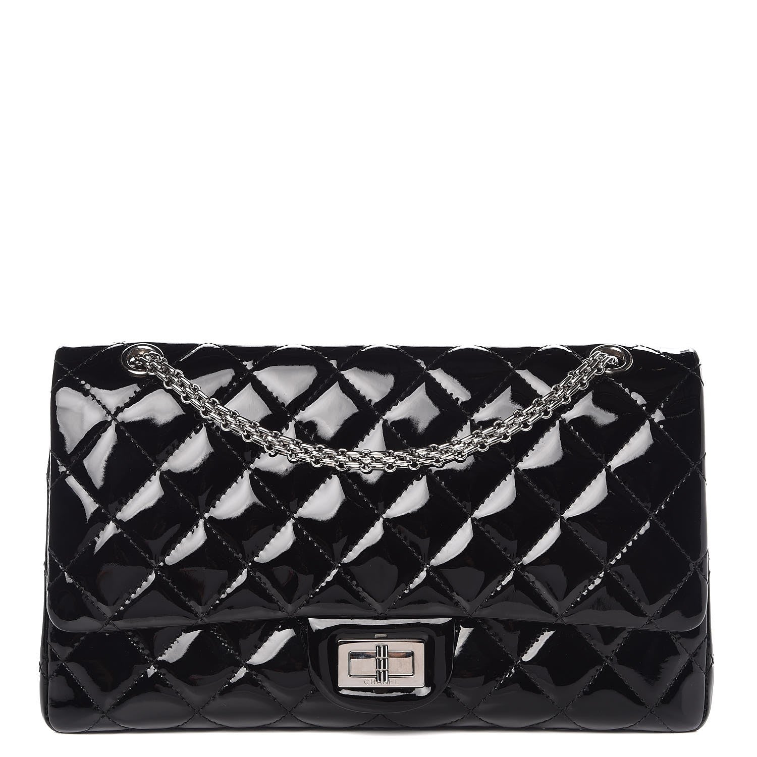 Chanel Patent Quilted 2.55 Reissue 227 Flap Black 1 of 11