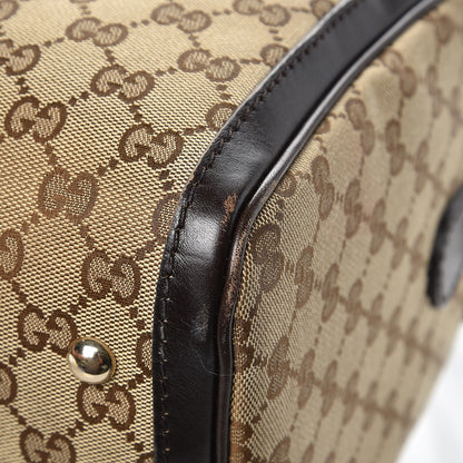 Gucci Monogram Vintage Web Medium Boston Dark Brown 13 of 15