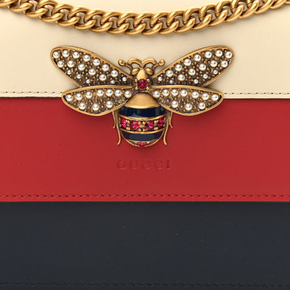 Gucci Calfskin Queen Margaret Chain Wallet Blue Agata Hibiscus Red Mystic White 6 of 8