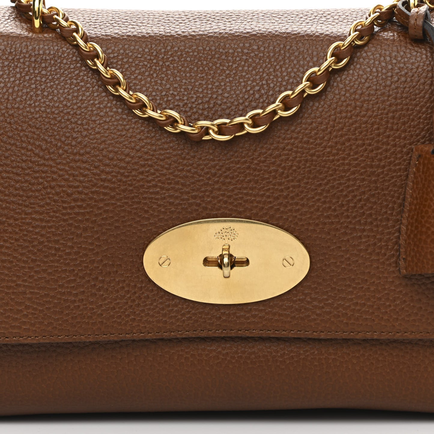 Small Classic Grain Calfskin Medium Lily Flap Oak