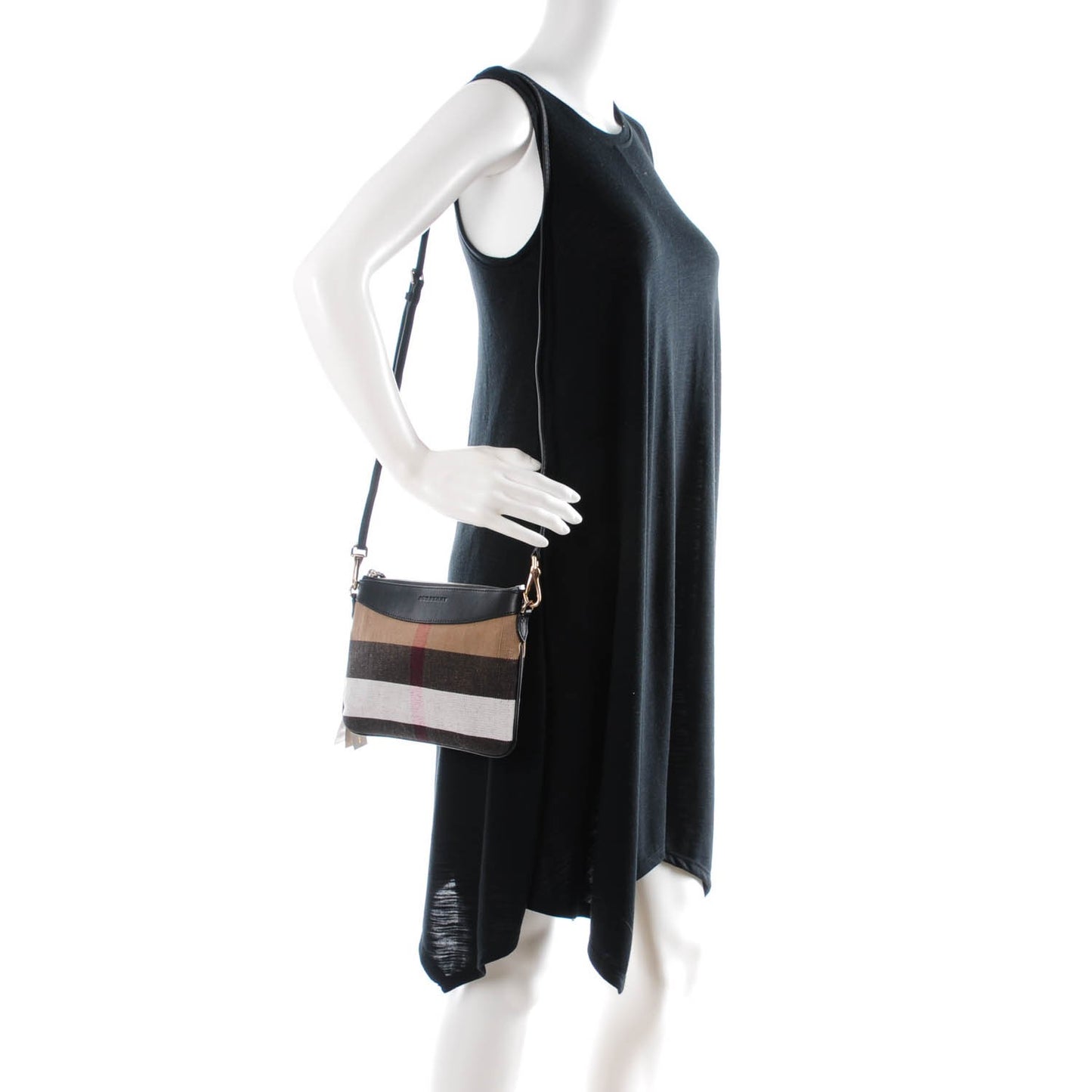 Mega Check Peyton Crossbody Clutch Bag Black