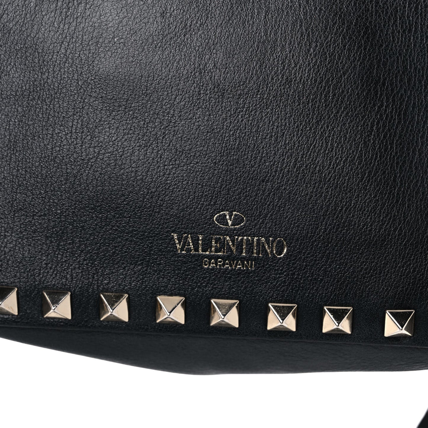 Calfskin Rockstud Camera Crossbody Bag Black