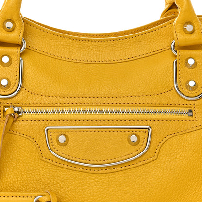 Balenciaga Chevre Silver Metallic Edge Hardware City Jaune Epi 8 of 10