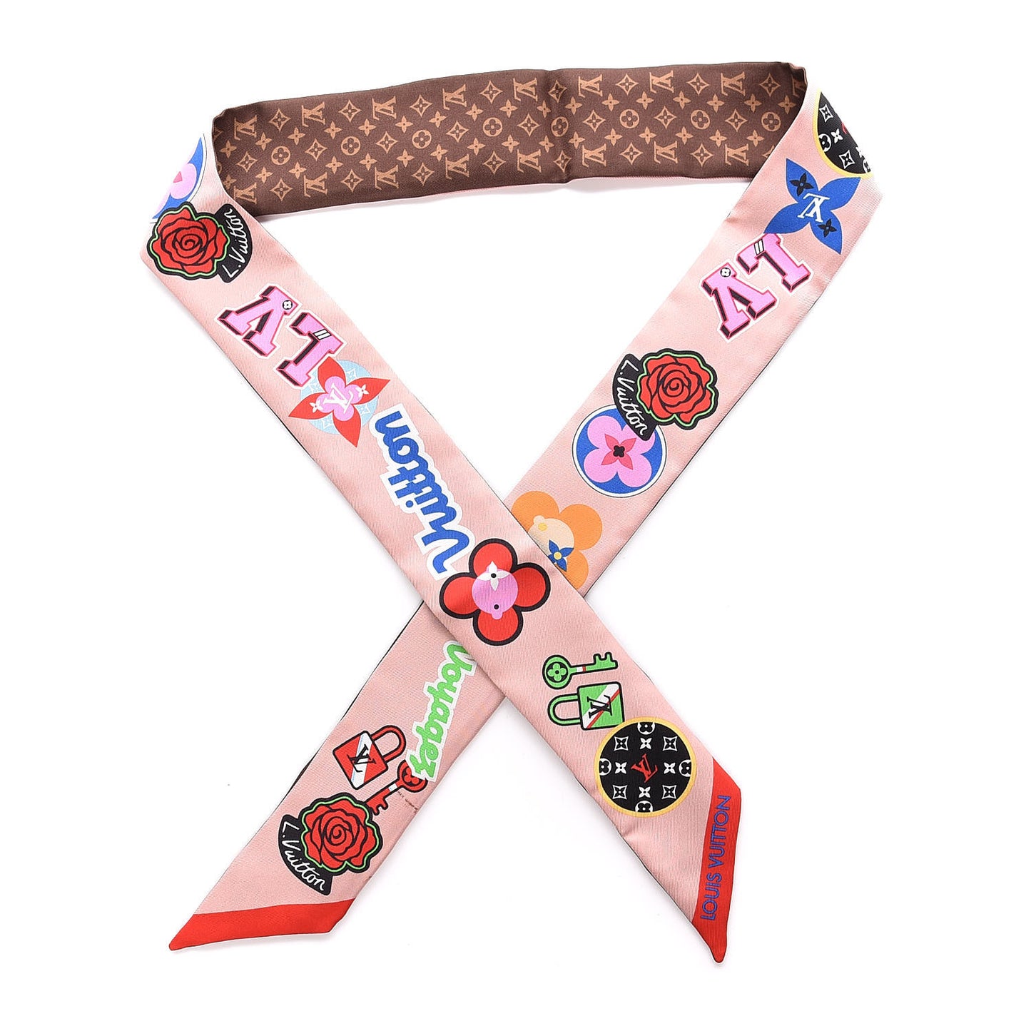 Silk Monogram LV Stories BB Bandeau Nude