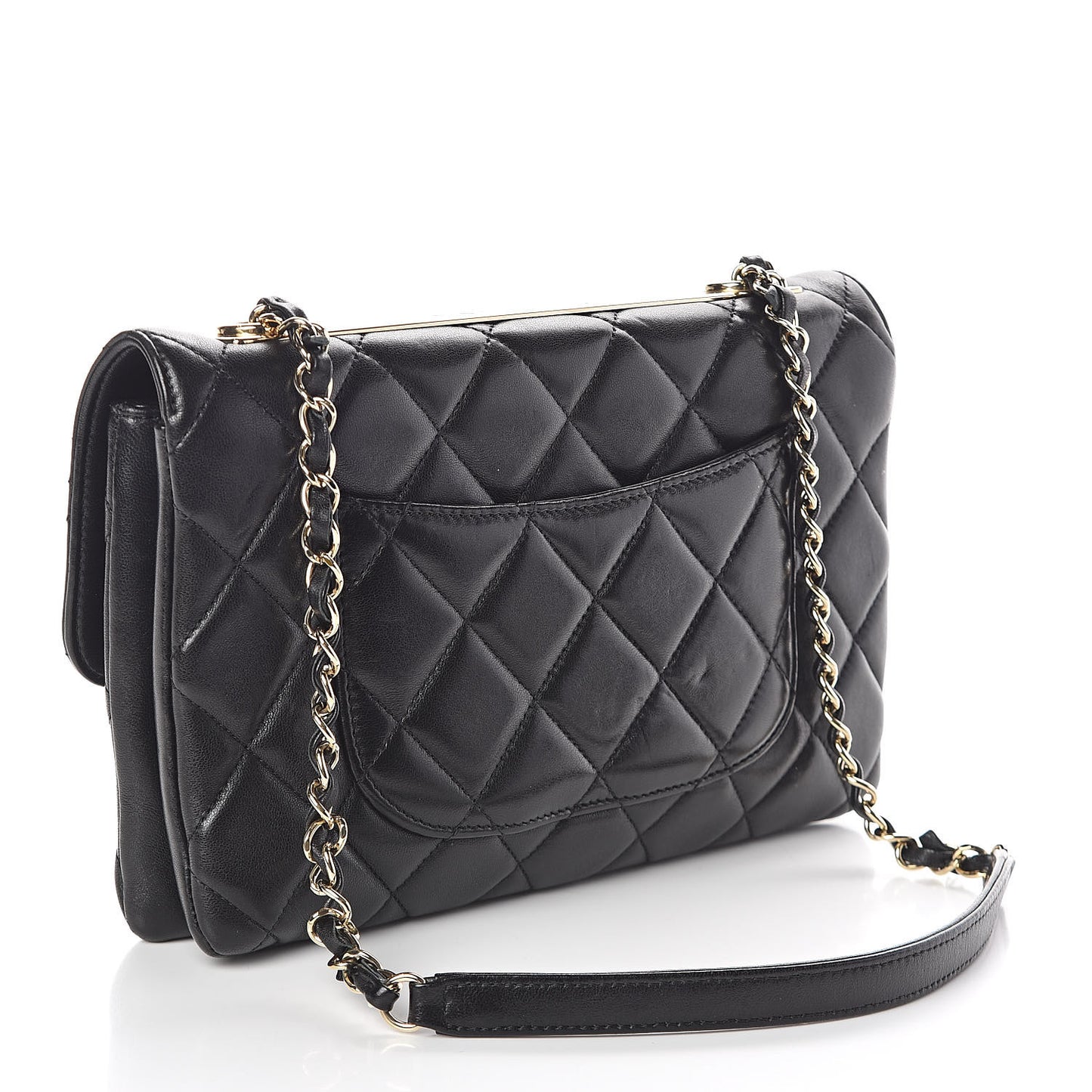 Lambskin Quilted Medium Trendy CC Flap Black