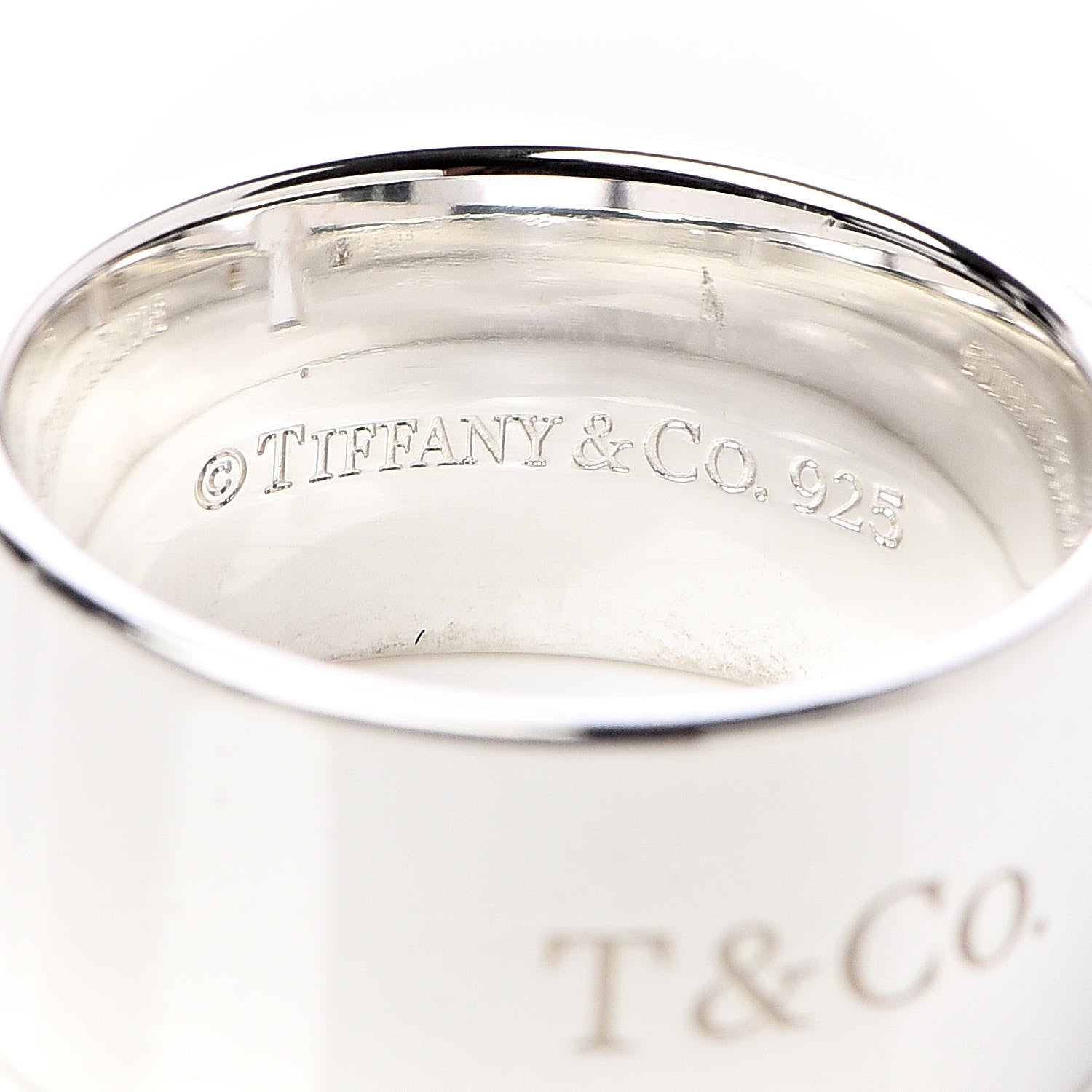 Tiffany Sterling Silver Diamond Lock Wide Band Ring 53 6.25 4 of 4