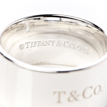 Tiffany Sterling Silver Diamond Lock Wide Band Ring 53 6.25 4 of 4