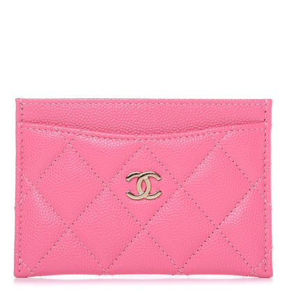 Chanel Caviar Quilted Card Holder Pink 1 of 10