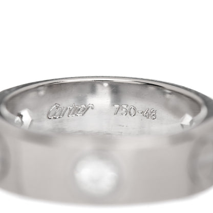 Cartier 18K White Gold 3 Diamond 5.5mm LOVE Ring 47 4.25 4 of 5