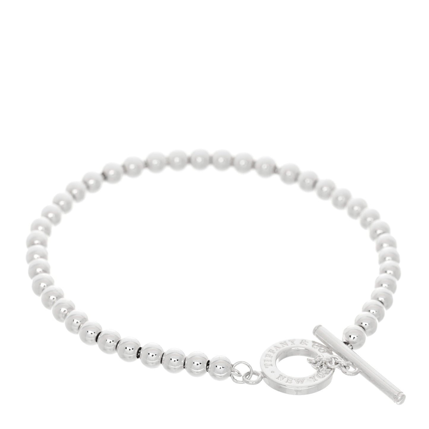 Sterling Silver 4mm Beads Toggle Bracelet
