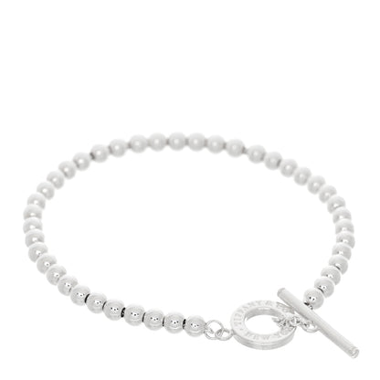 Tiffany Sterling Silver 4mm Beads Toggle Bracelet 2 of 4