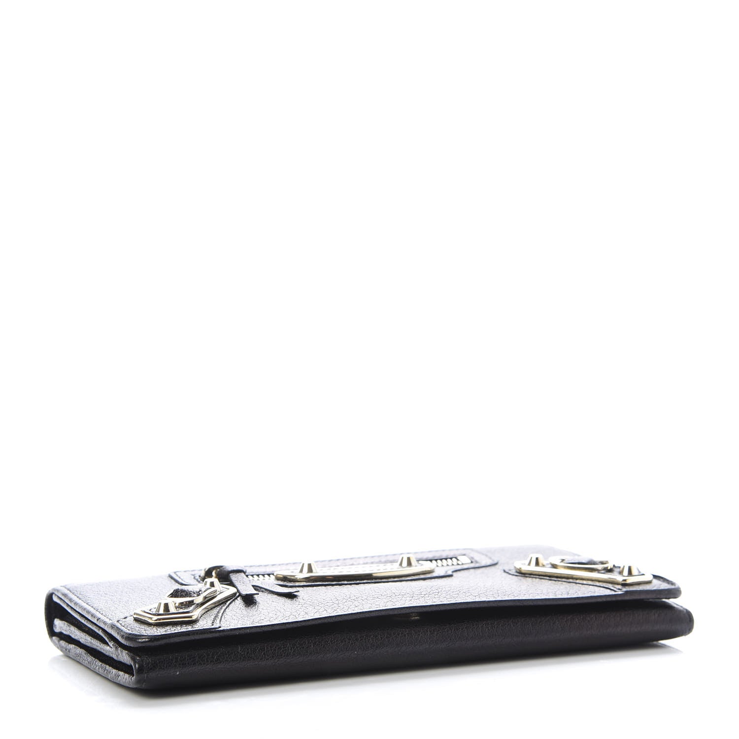 Balenciaga Chevre Gold Metallic Edge Hardware Money Wallet Black 4 of 8