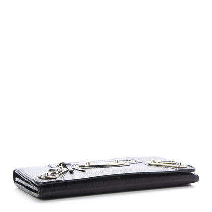 Balenciaga Chevre Gold Metallic Edge Hardware Money Wallet Black 4 of 8