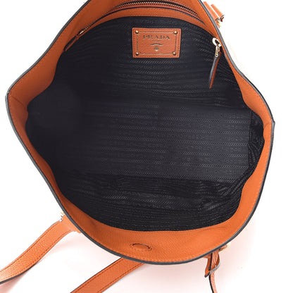 Prada Vitello Phenix Embossed Logo Tote Papaya 5 of 11