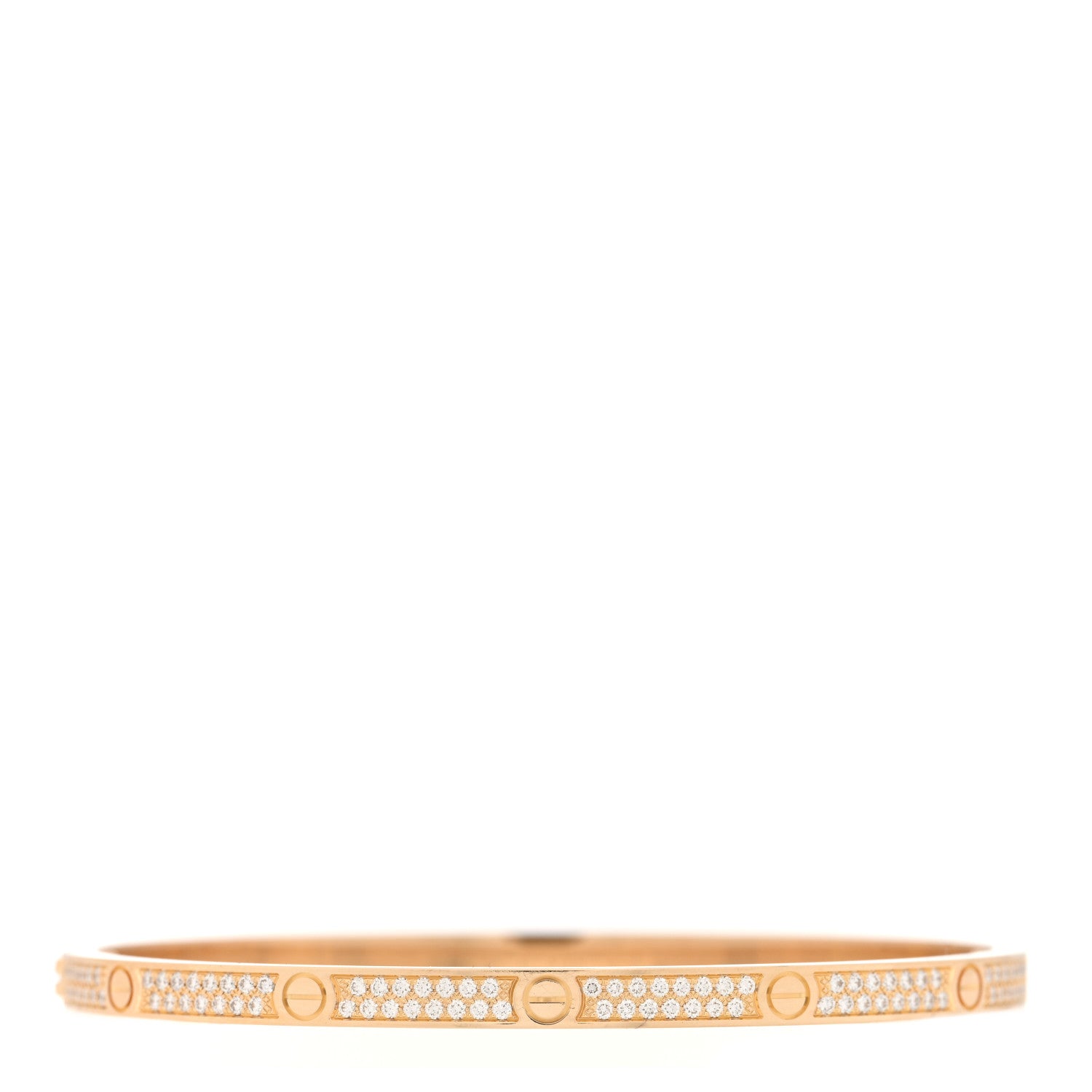 Cartier 18K Yellow Gold Diamond Small LOVE Paved Bracelet 17 2 of 7