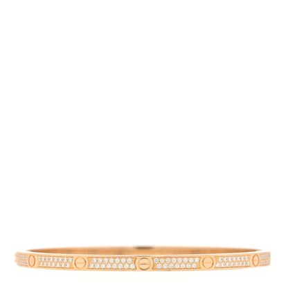 Cartier 18K Yellow Gold Diamond Small LOVE Paved Bracelet 17 2 of 7