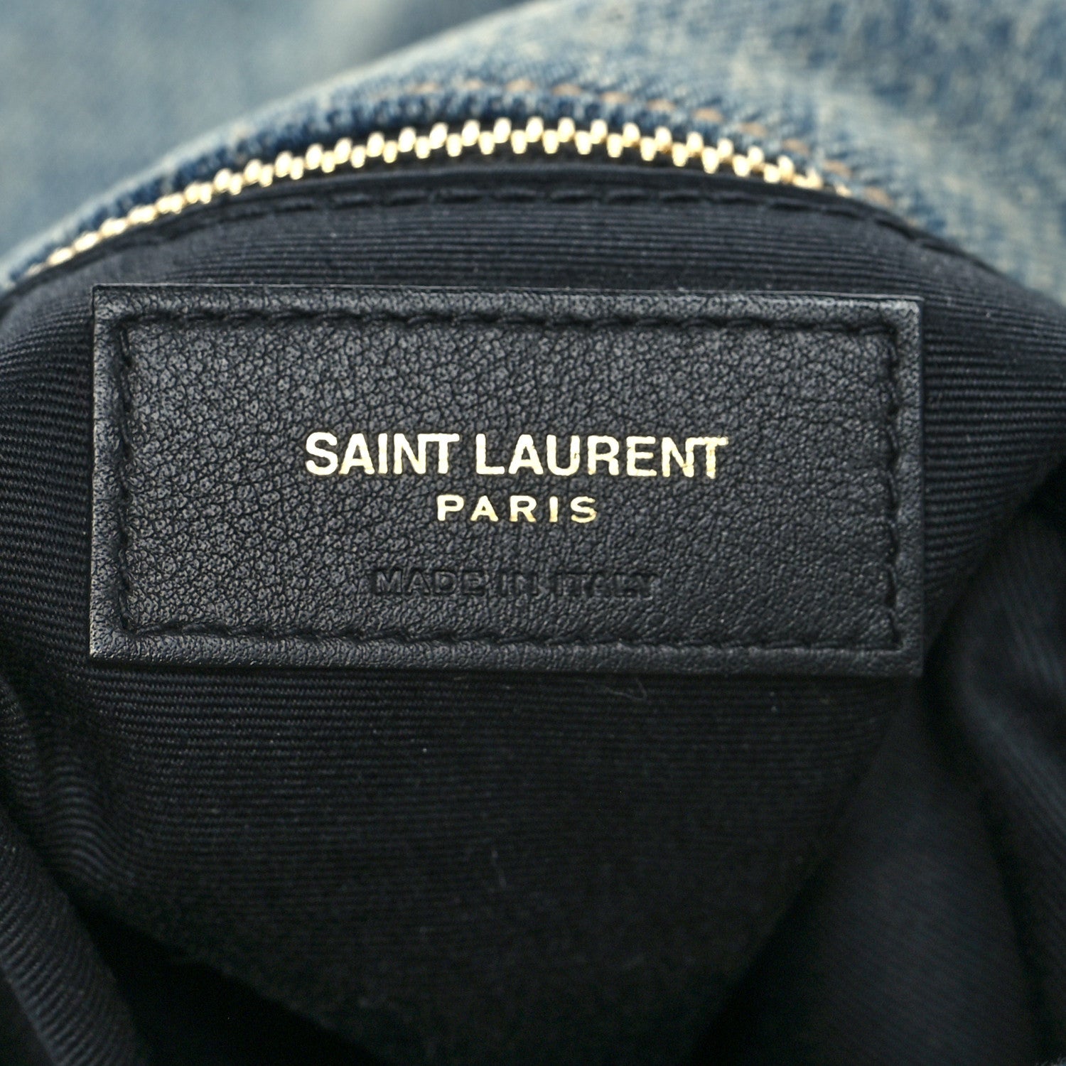 Saint Laurent Denim Quilted Medium Loulou Puffer Monogram Chain Satchel Blue Black 6 of 10