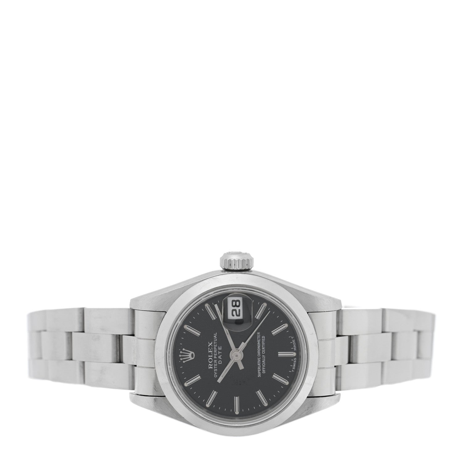 Rolex Stainless Steel 26mm Oyster Perpetual Date Watch Black 69160 2 of 4