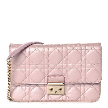 Christian Dior Pearly Lambskin Cannage Miss Dior Promenade Pouch Lotus 1 of 16