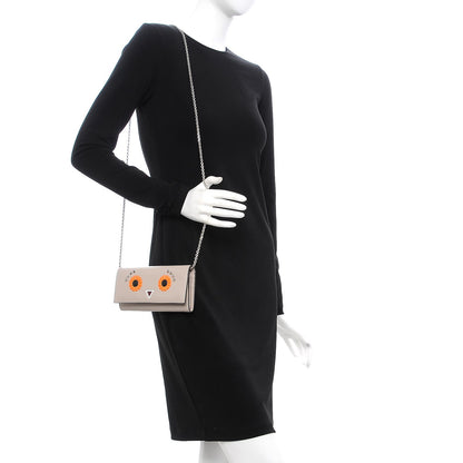 Fendi Vitello Century Lucido Hypnoteyes Studded Continental Wallet On Chain Grigio Polvere Arancio Multicolor 2 of 6
