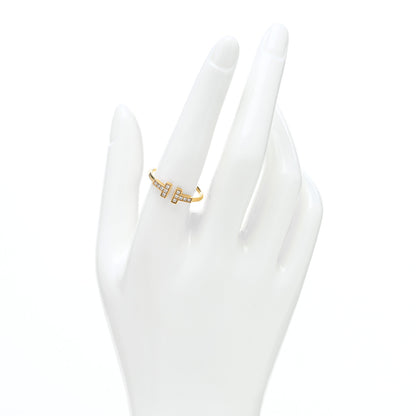 Tiffany 18K Yellow Gold Diamond T Wire Ring 59 8.75 2 of 4