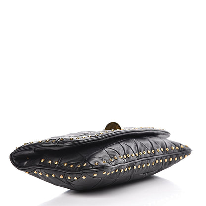 Miu Miu Nappa Quilted Studded Flap Clutch Black 4 of 10