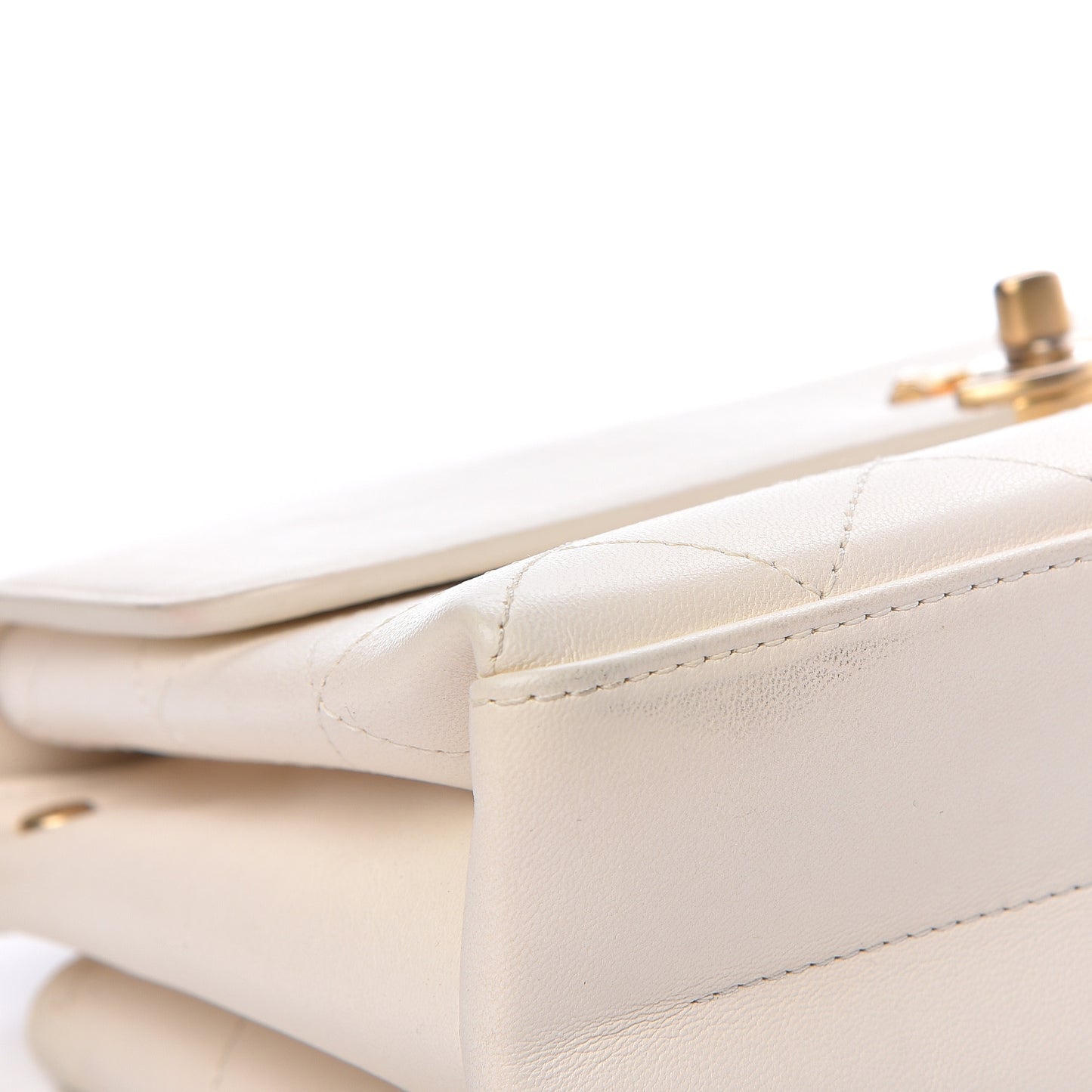 Lambskin Quilted Small Coco Lux Flap White