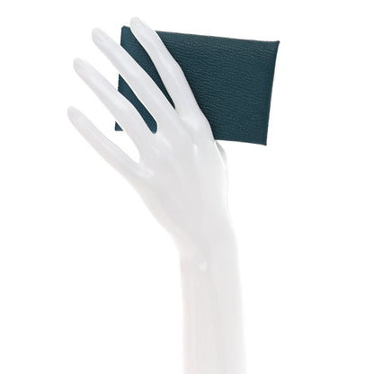 Hermes Chevre Mysore Calvi Card Case Vert Bosphore 2 of 8
