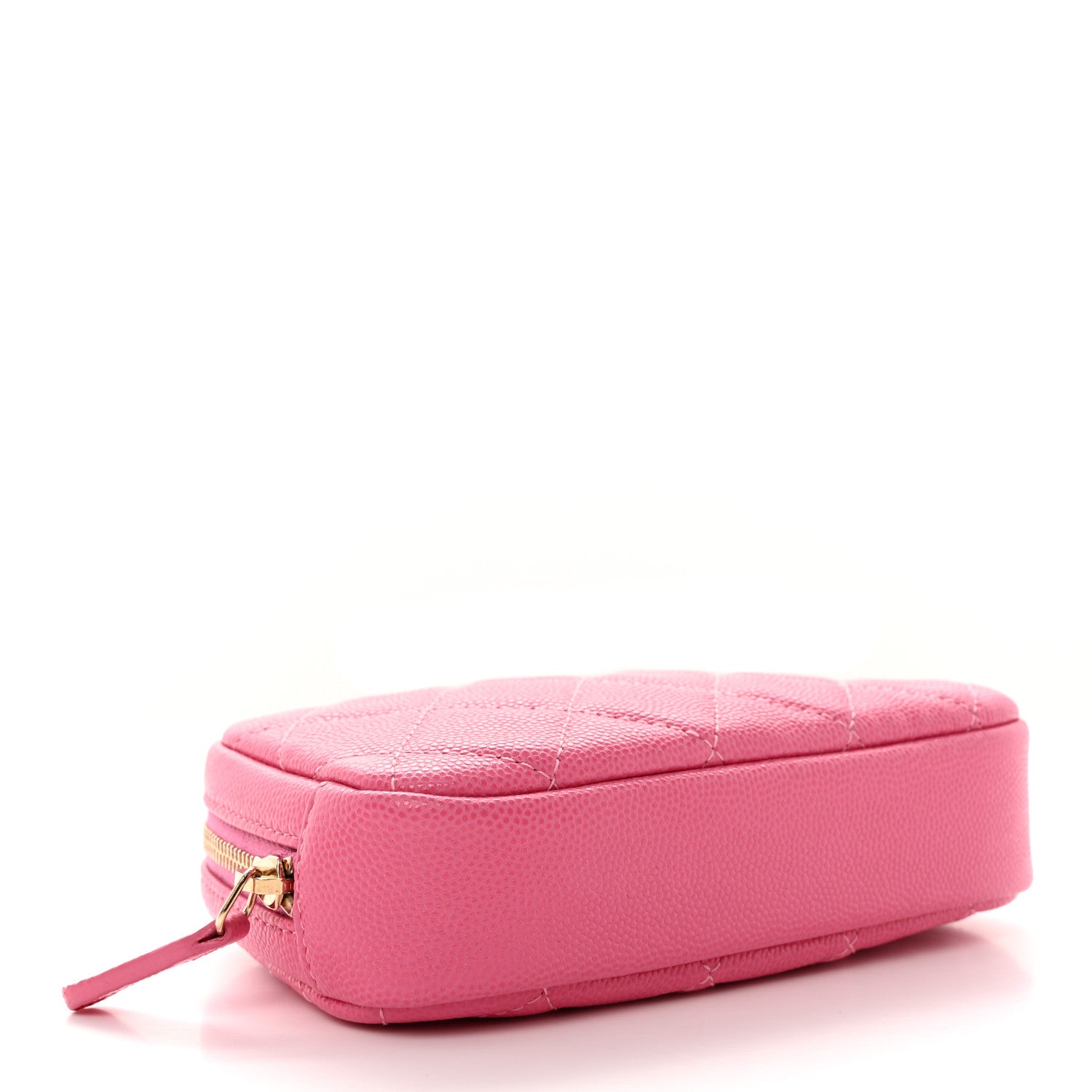 Chanel Caviar Quilted Small Curvy Pouch Cosmetic Case Pink 4 of 7