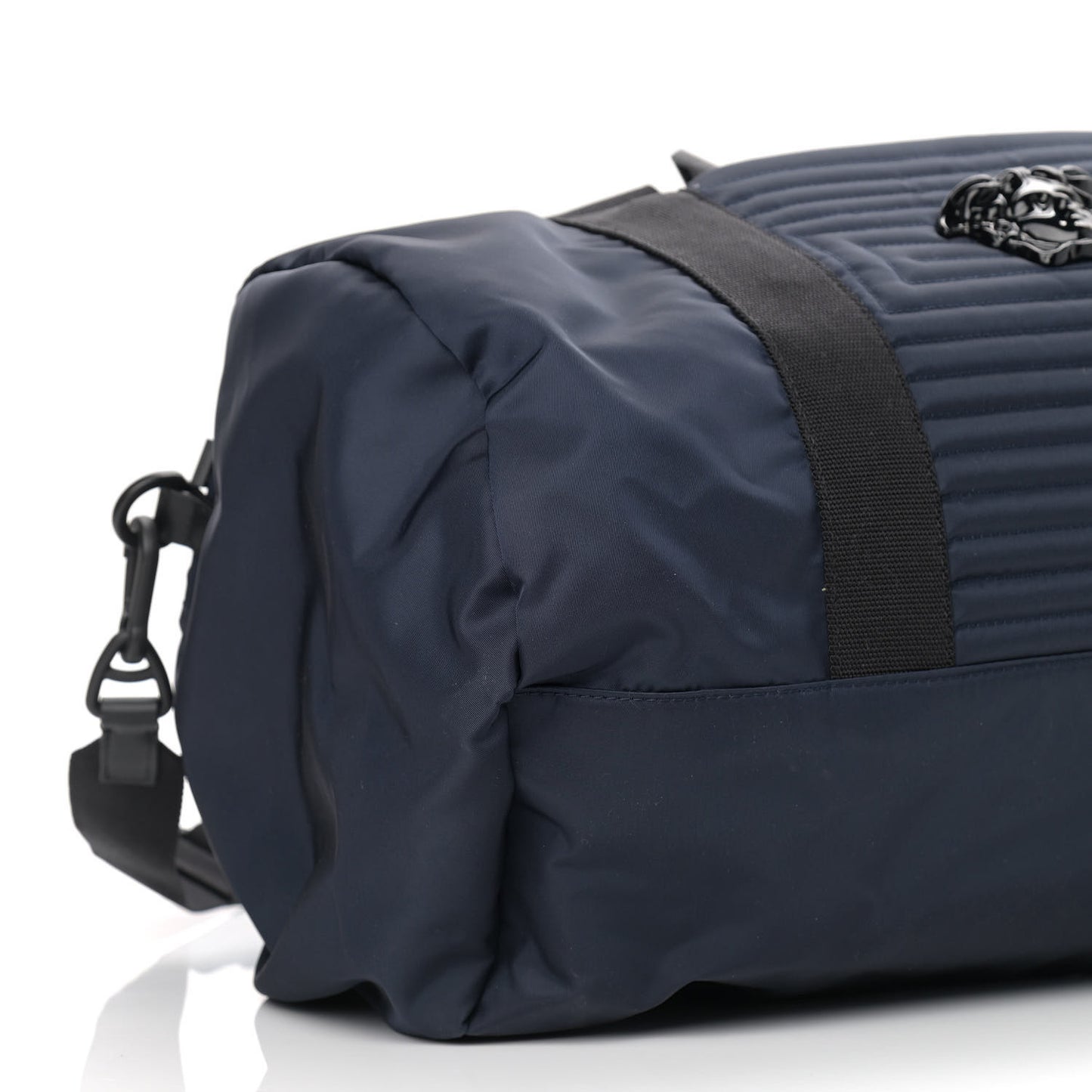 Canvas Nylon Quilted Palazzo Duffle Bag Navy Black