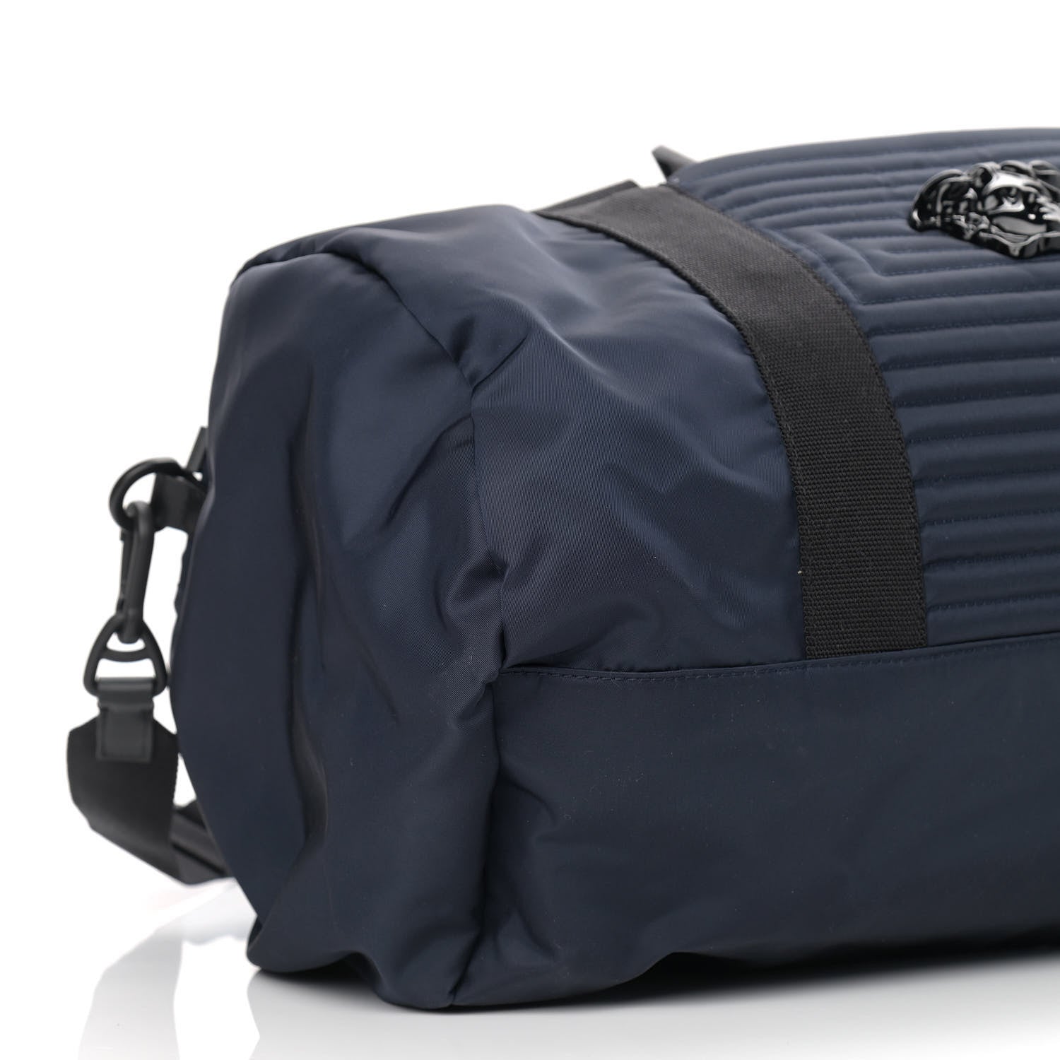 Versace Canvas Nylon Quilted Palazzo Duffle Bag Navy Black 7 of 8