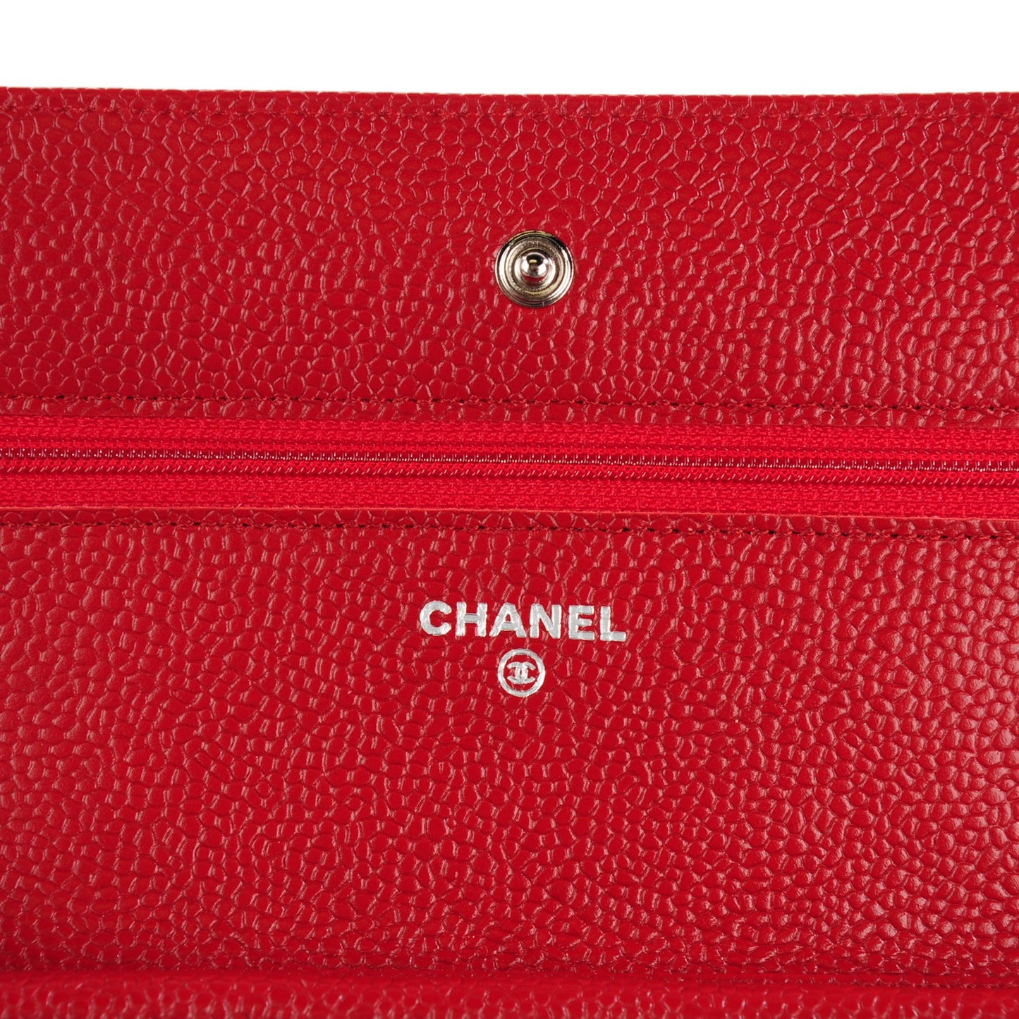 Caviar Quilted Wallet On Chain WOC Red