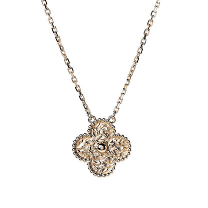 Van Cleef & Arpels 18K Yellow Gold Vintage Alhambra Pendant Necklace 4 of 8