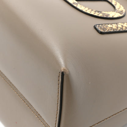 Fendi Vitello King Elaphe Python Print Logo Medium By The Way Boston Bag Tartufo Daisy Roccia 18 of 21