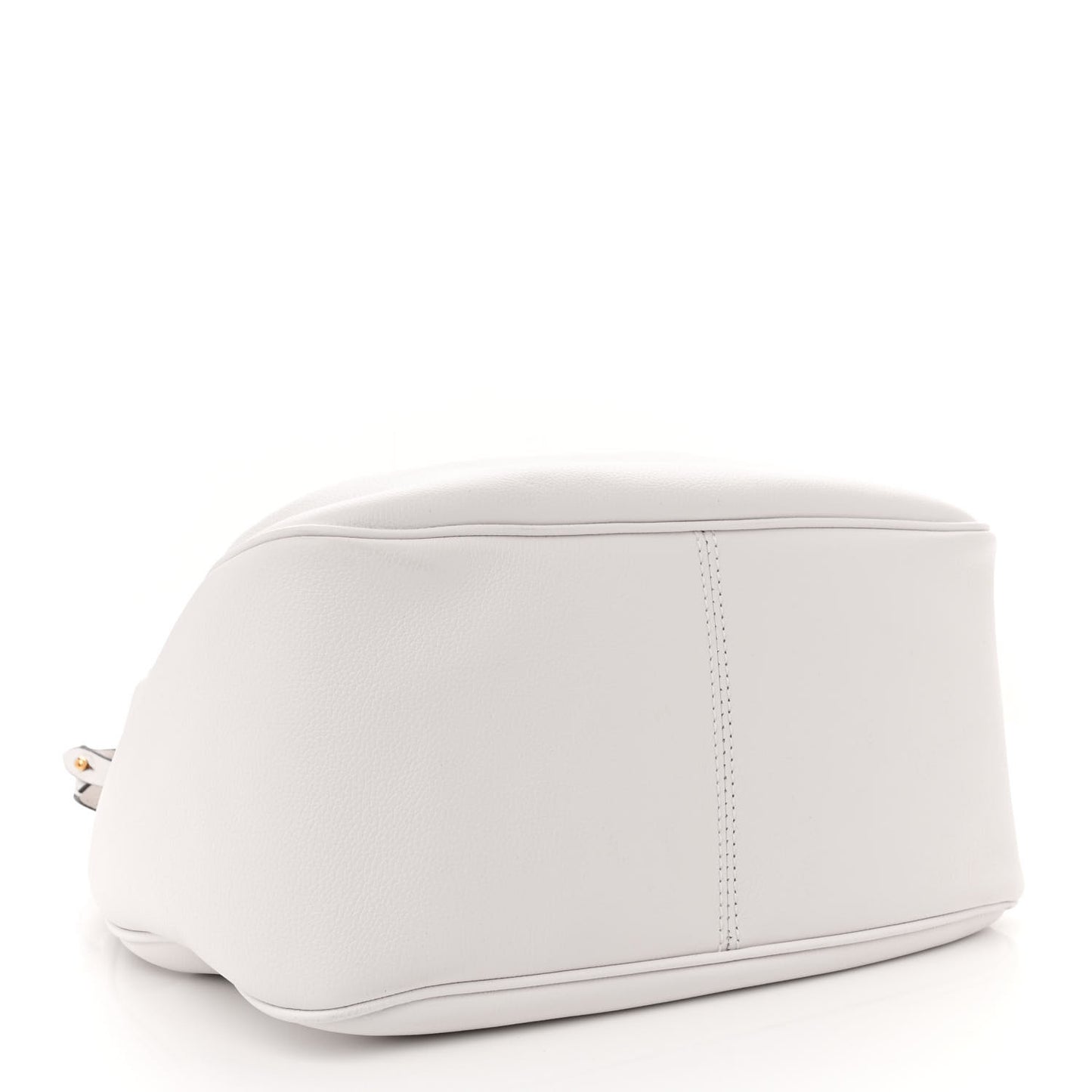 Grained Calfskin La Medusa Bucket Bag Optical White
