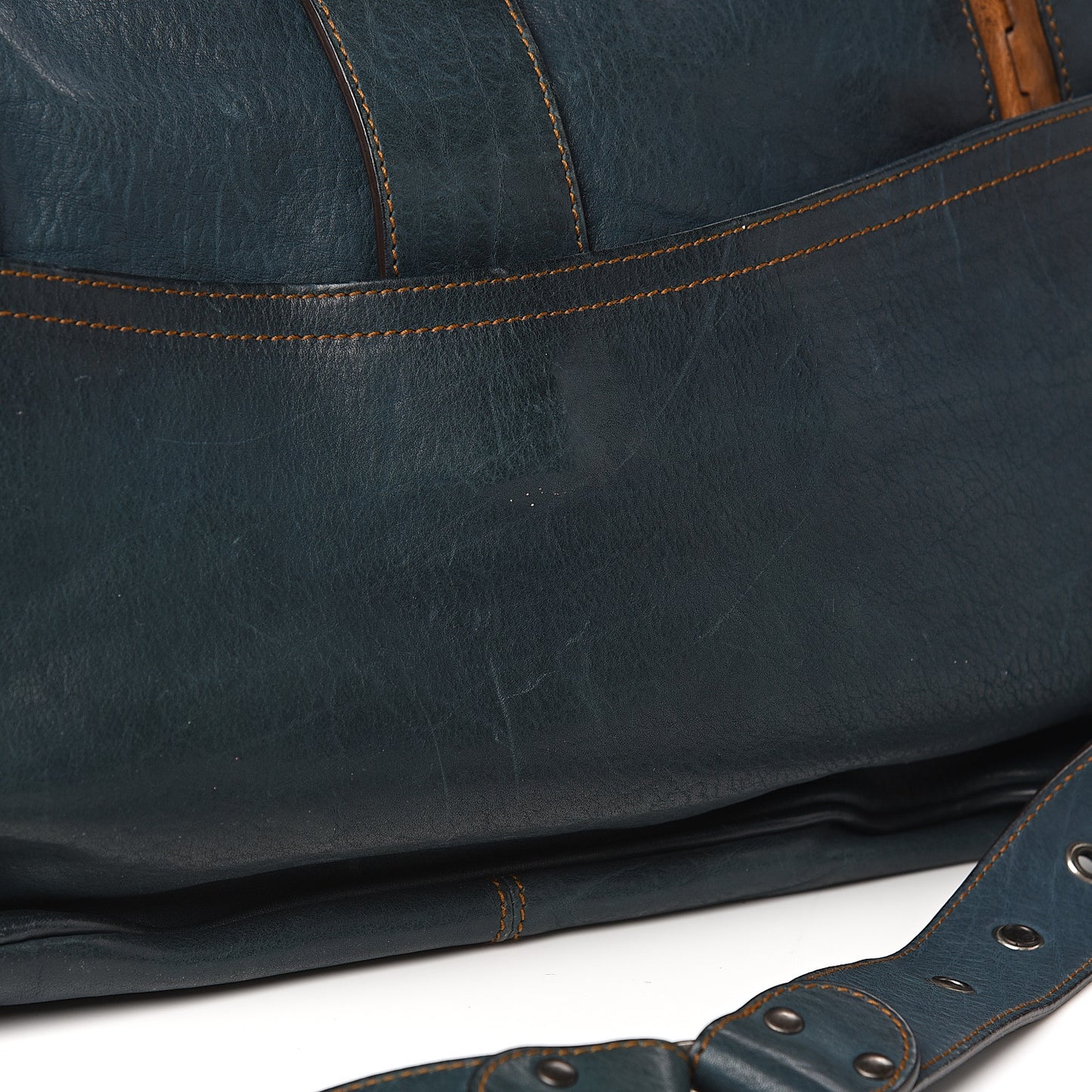 Calfskin Medium Gaucho Double Saddle Bag Dark Blue