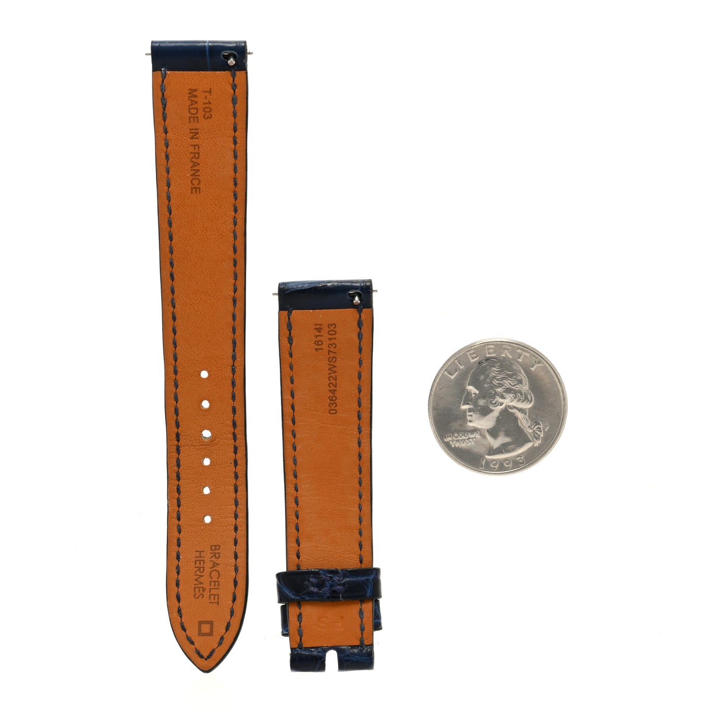 Matte Alligator Heure H Hour Watch Strap Bleu Saphir